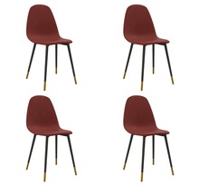 Vidaxl chaises de salle à manger 4 pièces rouge bordeaux tissu