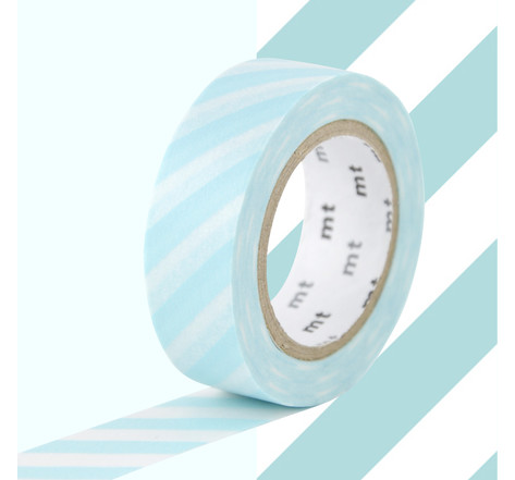Masking tape mt rayures aqua - stripe mint blue