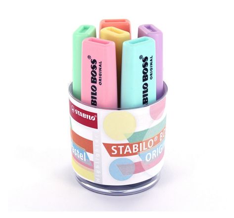 Surligneur BOSS® ORIGINAL, Pointe biseautée 2 - 5 mm, 6 coloris pastel (paquet 6 unités)