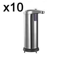 Lot de 10 Distributeurs automatiques de savon CLEANY Argent  300ML