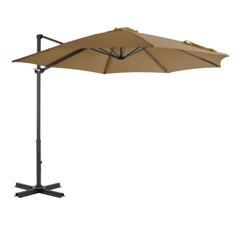 Vidaxl parasol en porte-à-faux avec poteau en aluminium 300 cm taupe