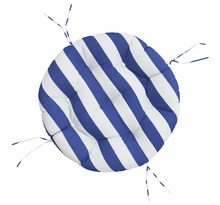 vidaXL Coussin rond rayure bleue/blanche Ø 60 x11 cm tissu oxford