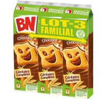 BN Biscuits céréales complètes goût chocolat les 3 paquets de 295g