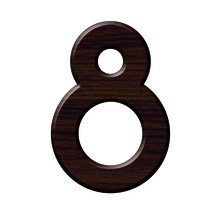 Numéro 8-Numéro adhésif pour boîtes aux lettres - Résine de 3 mm, hauteur environ 50 mm - Taurus (chêne foncé)