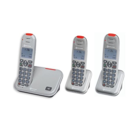 Pack téléphone fixe senior powertel 2703 trio amplicomms