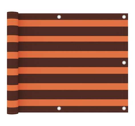 Vidaxl écran de balcon orange et marron 75x500 cm tissu oxford