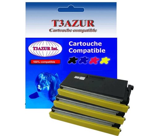 3 Toners compatibles avec Brother TN6600 pour Brother MFC9850, MFC9860 - 6 000 pages - T3AZUR