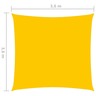vidaXL Voile de parasol Tissu Oxford carré 3 6x3 6 m Jaune