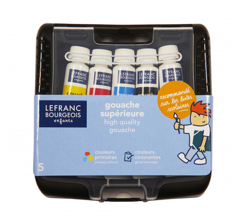 Boîte de 5 tubes de peinture gouache - 10 ml - pocket box - lefranc bourgeois