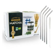 Coffret Dégustation du thé Matcha + 4 pailles en inox