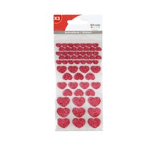 Stickers cœurs à paillettes x 174 - rose