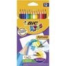 BIC Kids Aquacouleur Crayons de Couleur Aquarellables pour Effet Peinture - Coloris Assortis, Etui Carton de 12
