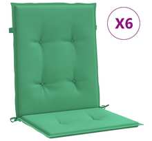 vidaXL Coussins de chaise de jardin à dossier bas lot de 6 vert