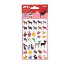 Stickers animaux assortis - 1 feuille APLI