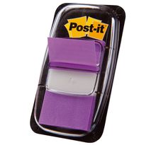 Distributeur de 50 marque-pages post it l. 25 mm - coloris : violet (paquet 50 unités)