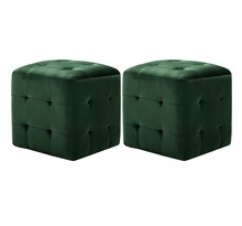 Vidaxl 2 pièces tables de chevet vert 30x30x30 cm tissu velours