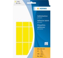étiquettes multi-usage,20 x 50 mm, jaune, grand paquet contenu: 480 pièces -2411 HERMA