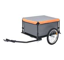 vidaXL Remorque de vélo gris et orange 65 kg