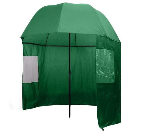 vidaXL Parapluie de pêche Vert 300x240 cm