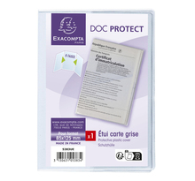 Etui De Protection Pour Carte Grise 3 Volets Pvc Lisse 20/100e - Cristal - X 10 - Exacompta