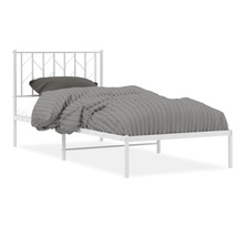 vidaXL Cadre de lit métal avec tête de lit blanc 90x190 cm