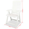 Vidaxl 2 pièces chaises inclinables de jardin plastique blanc