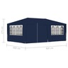 vidaXL Tente de réception avec parois latérales 4x6 m Bleu 90 g/m²