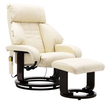 Vidaxl fauteuil de massage tv blanc crème similicuir