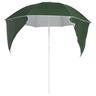 vidaXL Parasol de plage avec parois latérales Vert 215 cm