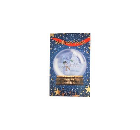 Carte de Voeux - 13.5 x 8.5 cm - Meilleurs Voeux Boule A Neige