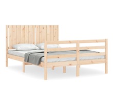 vidaXL Cadre de lit avec tête de lit 140x190 cm bois massif