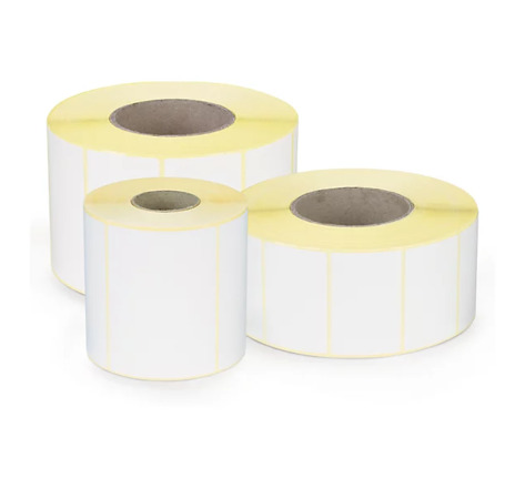 Étiquette papier blanc mat pour imprimante jet d'encre couleur 80 x 60 mm diamètre 40 mm (colis de 525)