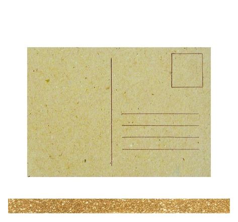 Carte postale à décorer 15 x 10,5 cm + masking tape doré à paillettes 5 m