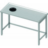 Table centrale inox avec trou vide-ordure à gauche - profondeur 600 - stalgast -  - inox1200x600 x600x900mm