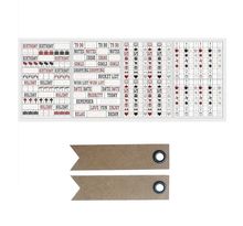 Stickers calendrier 4 planches Symboles & notes + 20 étiquettes kraft Fanion