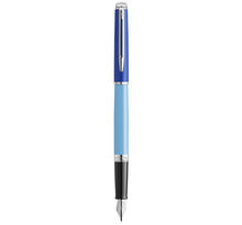 Stylo plume waterman hémisphère  laque bleue  finition palladium  plume fine en acier inoxydable  coffret cadeau