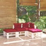 vidaXL Salon palette de jardin 4 Pièces avec coussins bois de pin
