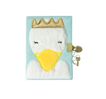 Journal Intime Couverture Peluche - 12 x 17 cm - Cygne