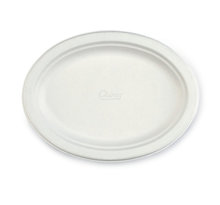 Assiette ovale en carton moulé Chinet® 260 x 190 x 20 mm | RAJA (colis de 140)