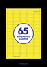 50 planches a4 - 65 étiquettes 38,1 mm x 21,2 mm autocollantes jaune par planche pour tous types imprimantes - jet d'encre/laser/photocopieuse