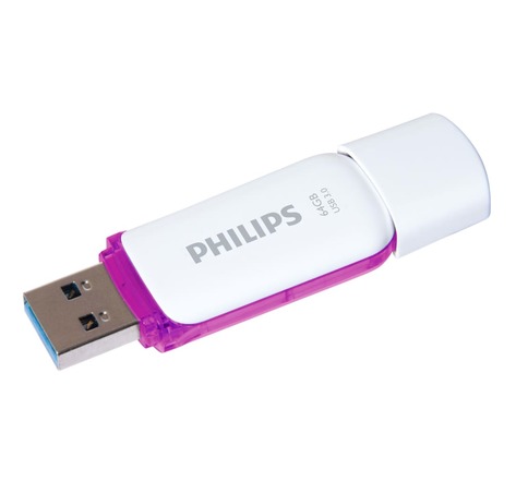 Philips clé usb 3.0 snow 64 go blanc et violet
