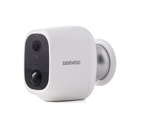 DAEWOO Caméra autonome Int/Ext W501 Full HD, détection de mouvement, vision nocturne, système audio bidirectionnel, compatible avec Amazon Alexa