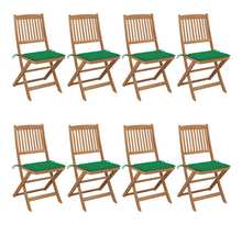 Vidaxl chaises pliables de jardin 8 pcs avec coussins bois d'acacia