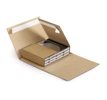 Etui-croix carton brun avec fermeture adhésive 1 a 4 DVD (colis de 25)