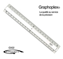 Règle transparente 2 biseaux + bosselage 20 cm - Graphoplex