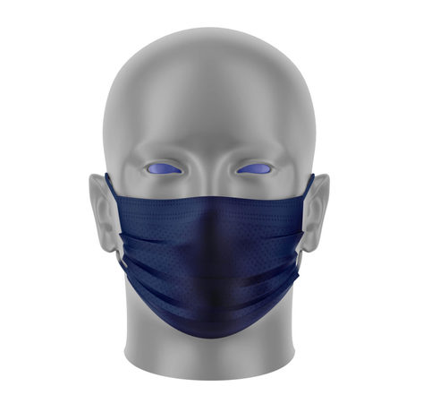 Masque Bandeau - Uni - Bleu - Taille L - Masque tissu lavable 50 fois