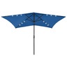 Vidaxl parasol avec led et mât en acier bleu azuré 2x3 m
