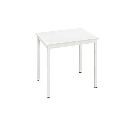 Table Polyvalente Rectangle - L. 70 x P. 60 cm - Plateau Blanc - pieds Blanc