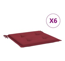 vidaXL Coussins de chaise de jardin 6 Pièces rouge bordeaux 50x50x3 cm