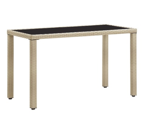 vidaXL Table de jardin Beige 123x60x74 cm Résine tressée